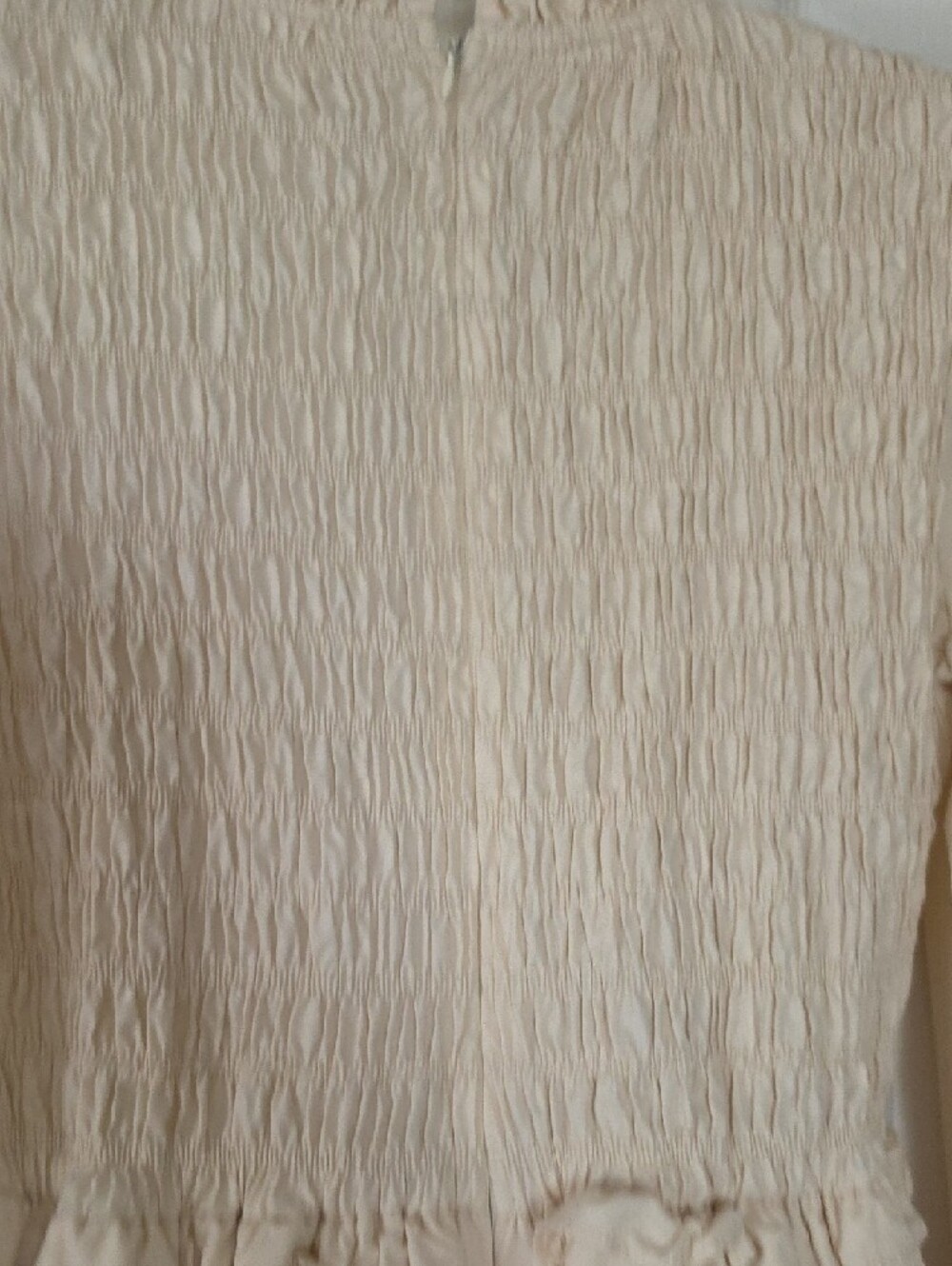 Karlie Cream Smocked Tiered Long Sleeve Dress - Picture 6 of 8